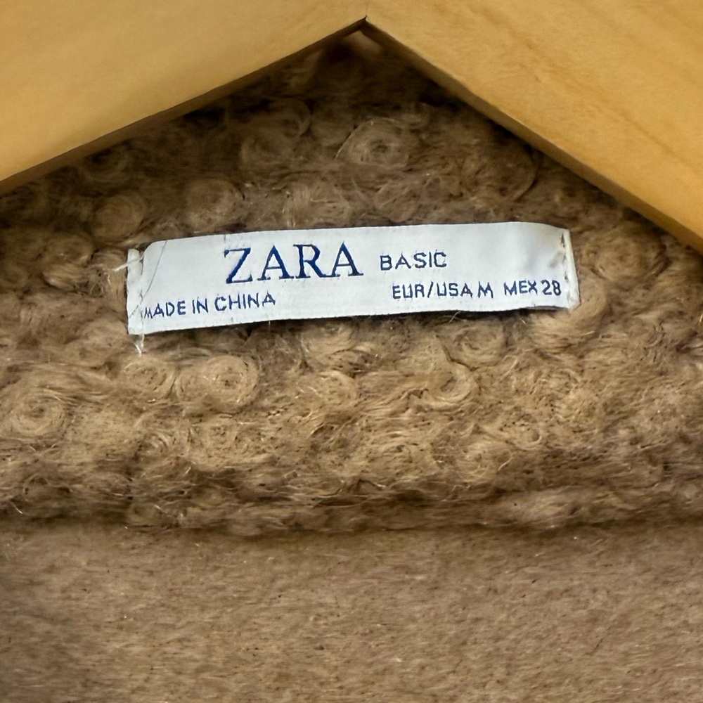 Zara Basic Teddy Quarter Zip Pullover. Sz M. - Picture 4 of 4
